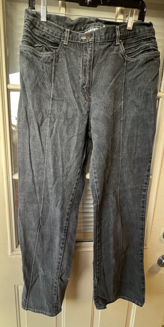 Vintage Bill Blass Jeans Black - Size 12 - Contrast Stitching - Stitched Pleats